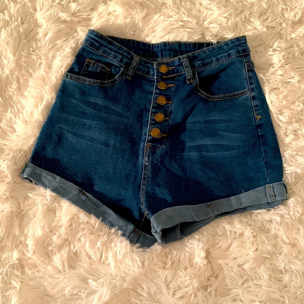 High waisted jean shorts